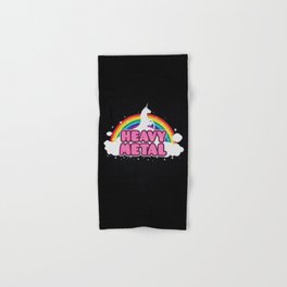 HEAVY METAL! (Funny Unicorn / Rainbow Mosh Parody Design) Hand & Bath Towel