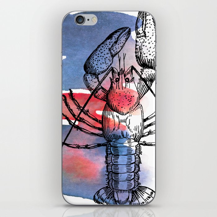 Lobster in Red and Blue iPhone Skin