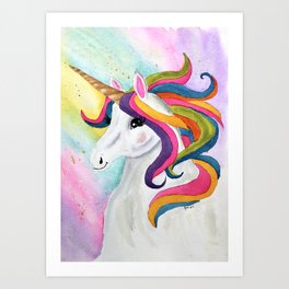 Colorful Whimsical Unicorn Art Print