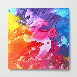 BRIGHT ABSTRACT PAINTING Metal Print | Painting, Brightcolors, Abstractpicture, Colorfulpaint, Modernart, Waves, Publicdomain, Brightblue, Acrylic, Digital 