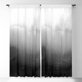 Modern Black and White Watercolor Gradient Blackout Curtain