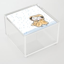 Pug in the Rain- Cute Dog Artwork Acrylic Box