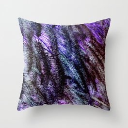 midnight purple fluffy foliage Throw Pillow