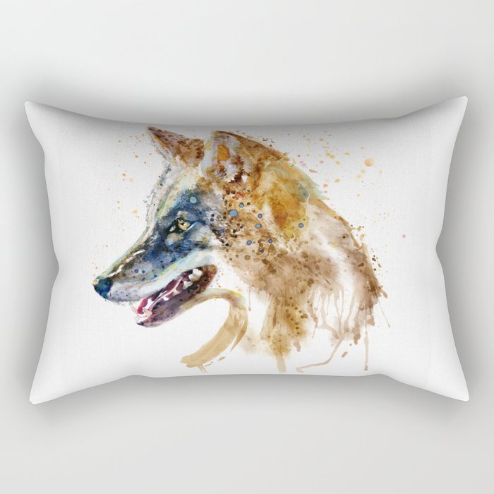 Coyote Head Rectangular Pillow