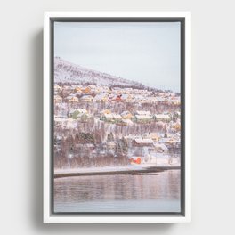 Houses of Tromsø Photo | Winter Snow Landscape in Norway Art Print | Arctic Travel Photography Framed Canvas