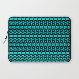 Abstract Pattern Dividers 02 in Turquoise Black Laptop Sleeve