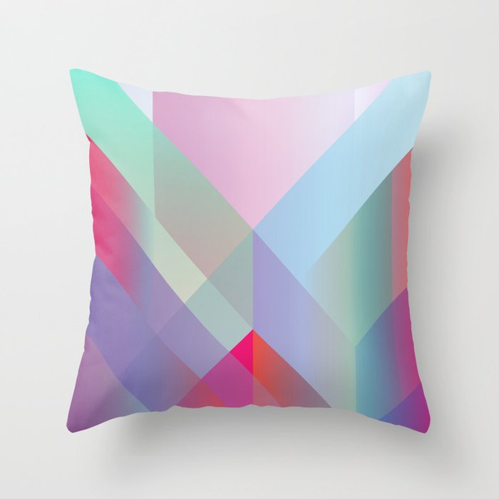 Colored layers overlapped. Throw Pillow