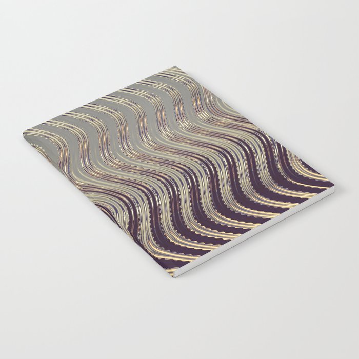 Earthy Elegance: Shades of Brown Ombre Wave Design Notebook