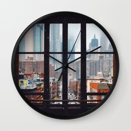 New York City Window Wall Clock | Views, Newyorkcity, Skyline, Brooklyn, Usa, Collage, City, Curated, Abstract, Nyc 