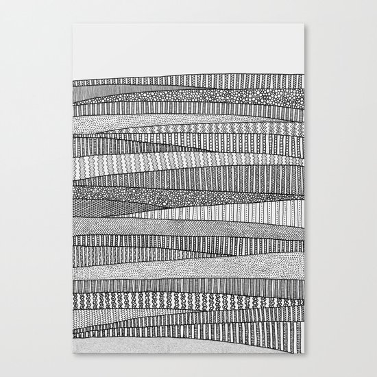 Fields in B&W Canvas Print