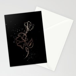 Sparkling gold flowers Stationery Cards