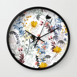 organic floral print Wall Clock
