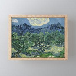 Vincent van Gogh - Olive Trees in a Mountainous Landscape Framed Mini Art Print