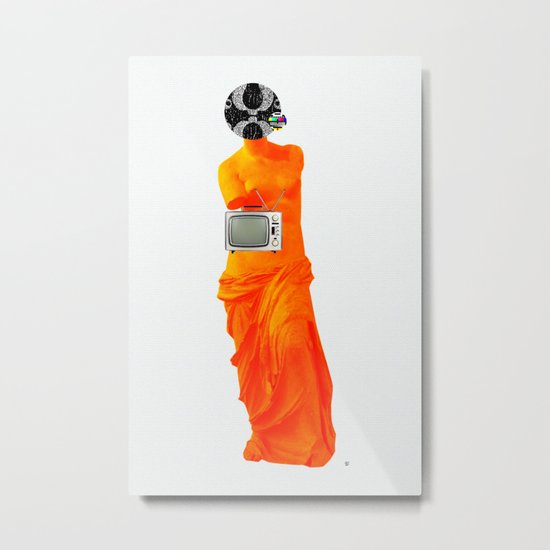 Statue Life TV · Oranje Metal Print