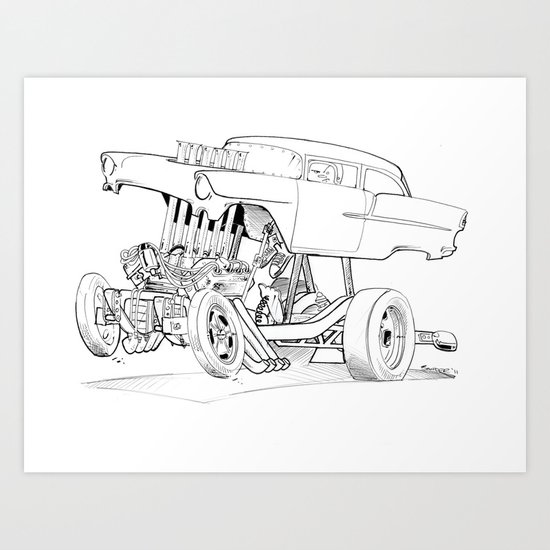 Gasser Chevy Art Print
