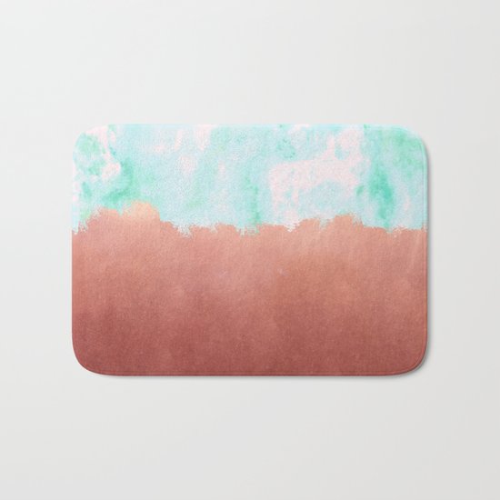 Sea Green + Copper #society6 #decor #buyart Bath Mat