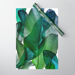 Palm leaf jungle Bali banana palm frond greens Wrapping Paper