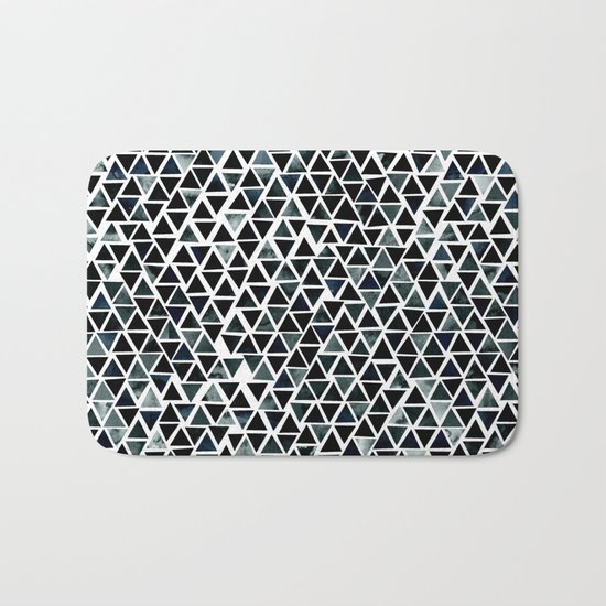 Black Triangles Pattern 01 Bath Mat