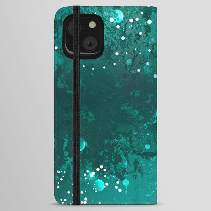 Emerald Glitter Background iPhone Wallet Case