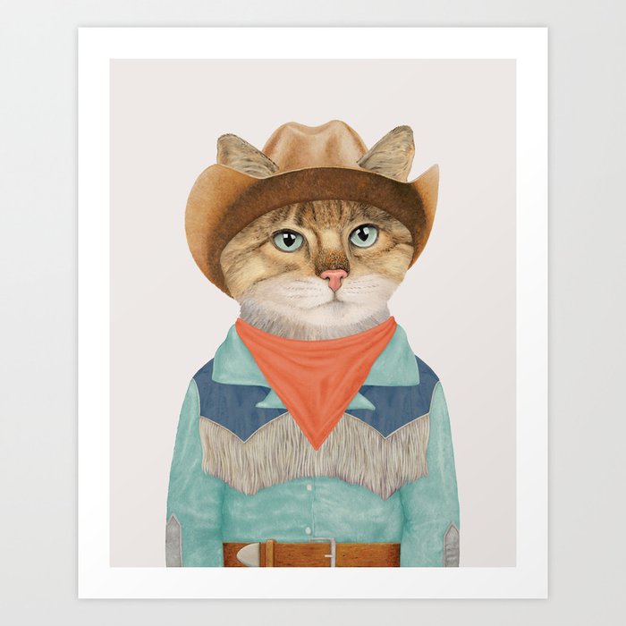 Rodeo Kitten Art Print