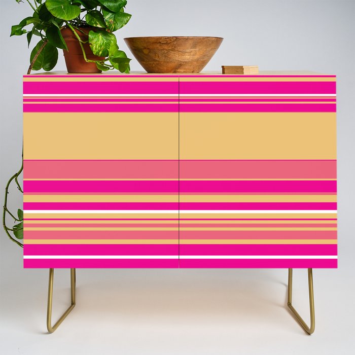 Complex Stripes - Hot Pink Credenza
