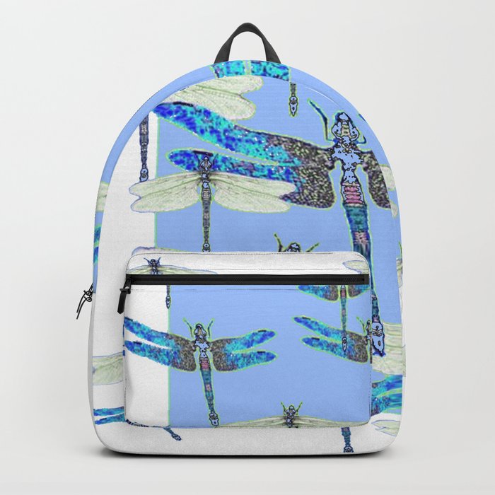 BLUE & GOSSAMER WHITE  DRAGONFLY SEASON ART Backpack