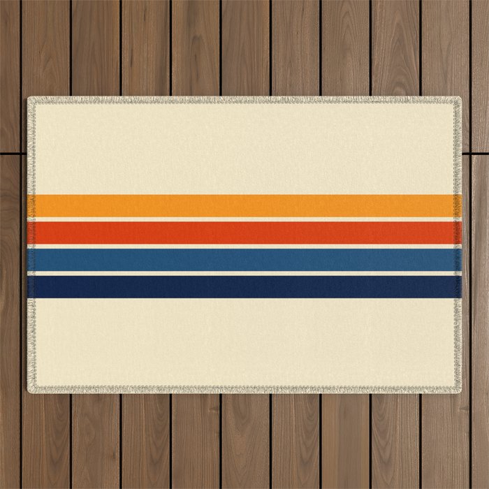 Classic Retro Stripes Outdoor Rug