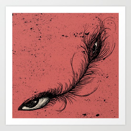 pink eye feather. Art Print
