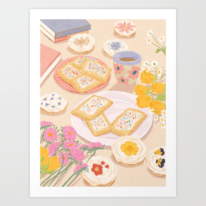 Floral Cookies  Art Print