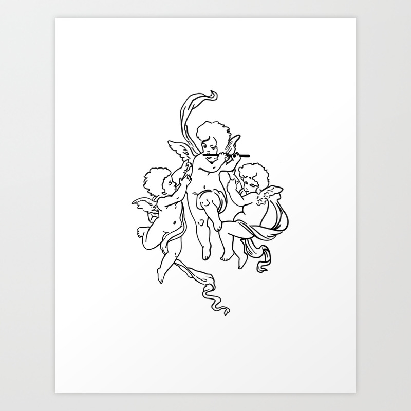 Three Cherubs Art Print By Volarose Society6