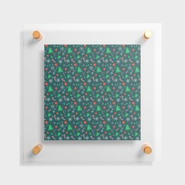 Christmas Pattern Tiny Green Red Decorative Floating Acrylic Print