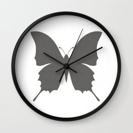 Vintage Charcoal Butterfly Wall Clock
