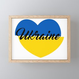 Ukraine Heart Framed Mini Art Print
