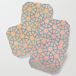 Pink blue geometric pattern Coaster