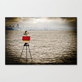 Snoopy Over The San Francisco Bay Canvas Print
