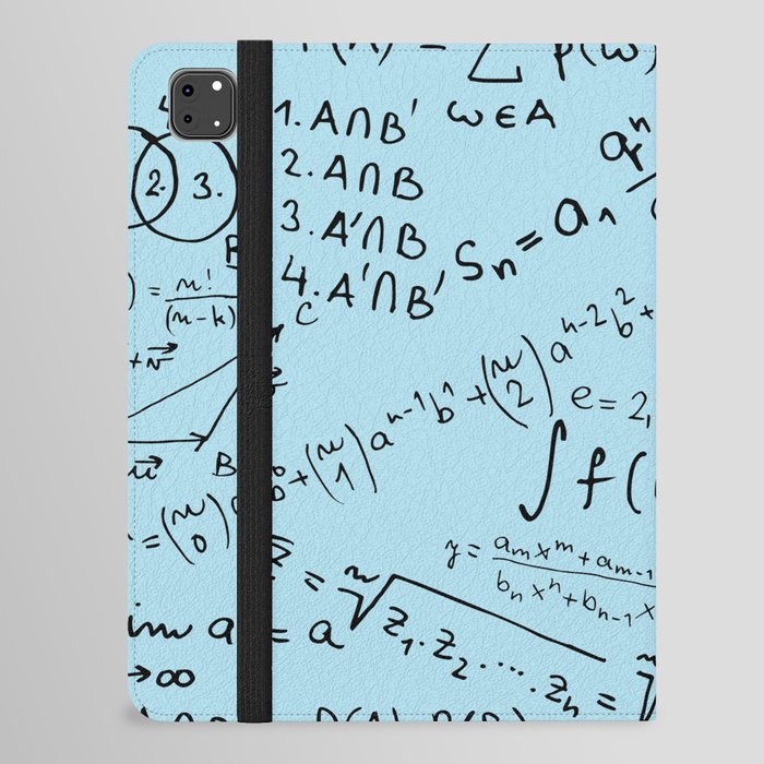 Math Geek Print, Math Equation On Blue Background Pattern iPad Folio Case