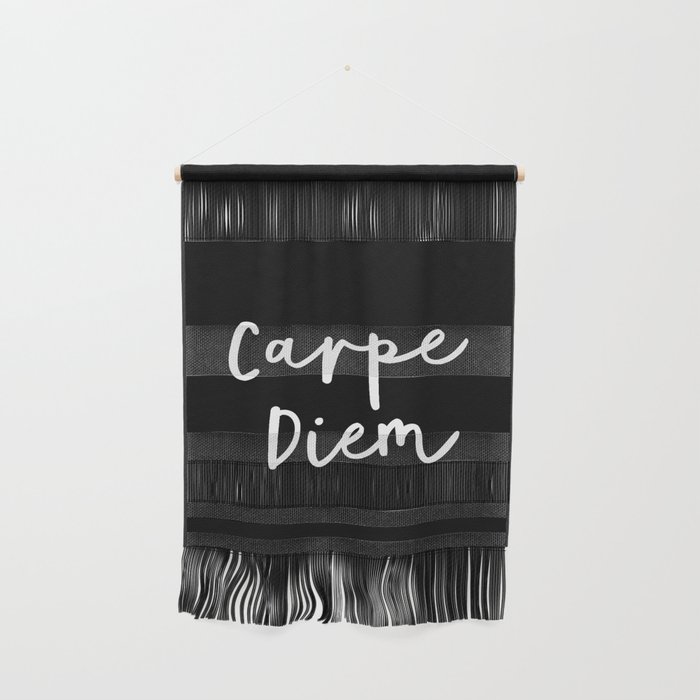 Carpe Diem black-white contemporary minimalist typography poster home wall decor bedroom canvas Wall Hanging