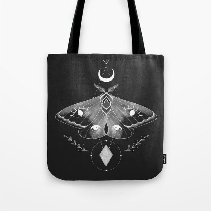 Metaphys Moth - Black Tote Bag