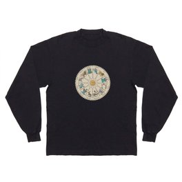 Vintage Astrology Zodiac Wheel Long Sleeve T-shirt