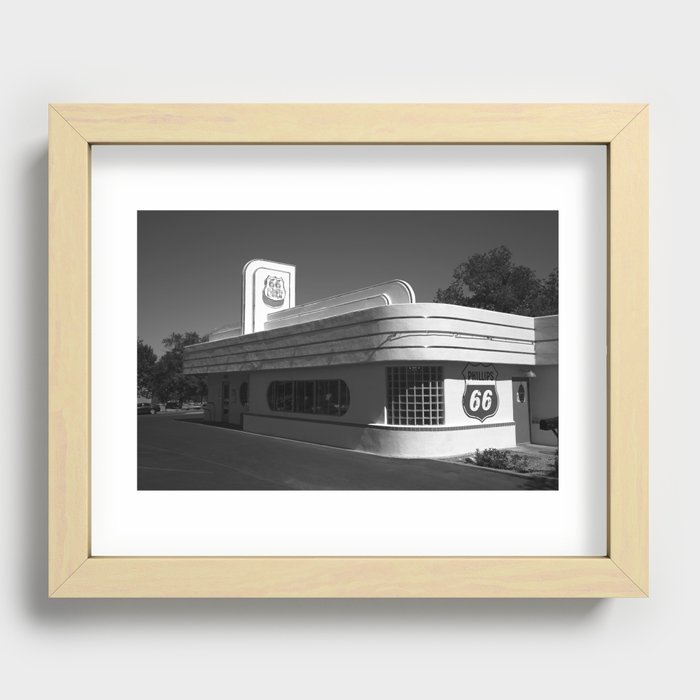 Route 66 Diner 2012 #2 BW Recessed Framed Print