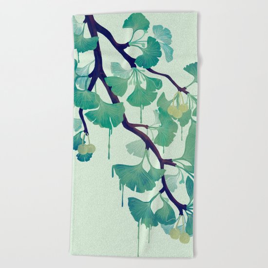 O Ginkgo (in Green) Beach Towel