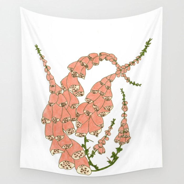 Foxglove Heart Wall Tapestry