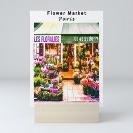Watercolor Flower Market Paris Mini Art Print