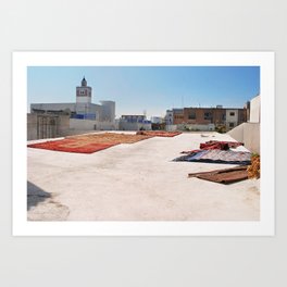 A Tunisian rooftop in full sunshine Art Print