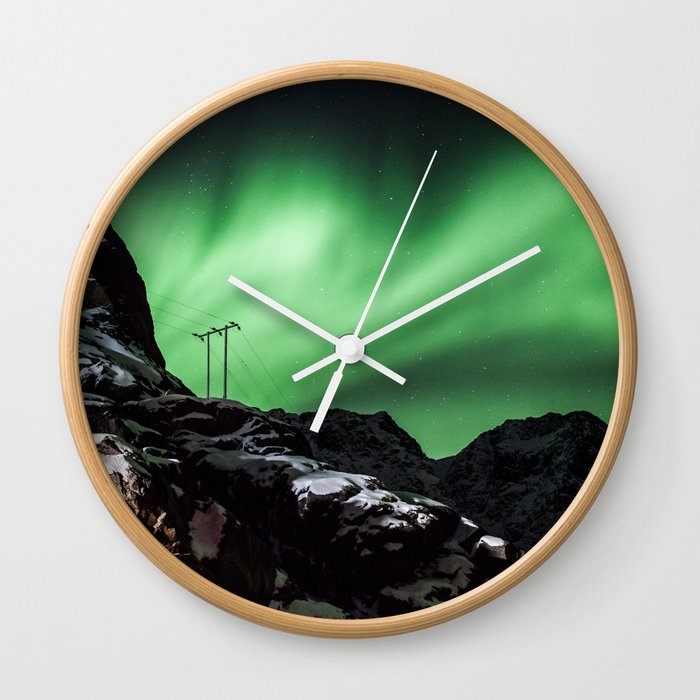 Aurora in Lofoten, Norway (II) Wall Clock