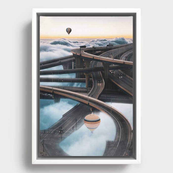 Highway above the sky Framed Canvas