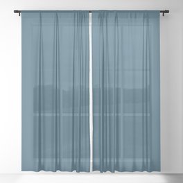 Dark Blue Solid Color Inspired by Benjamin Moore Blue Danube 2062-30 Sheer Curtain
