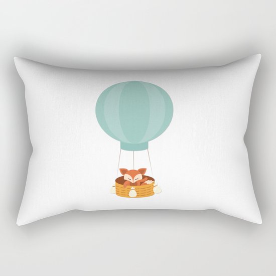 Flying fox- Animal Watercolor Illustration Rectangular Pillow