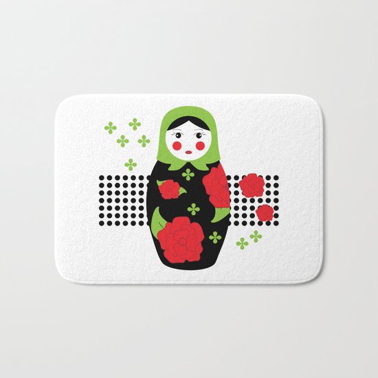 Pop-art Russian Doll Matryoshka Bath Mat