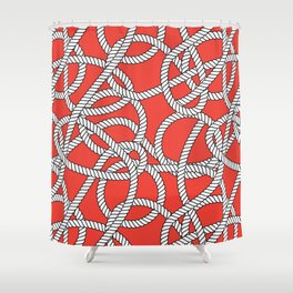 Red Rope Pattern Shower Curtain